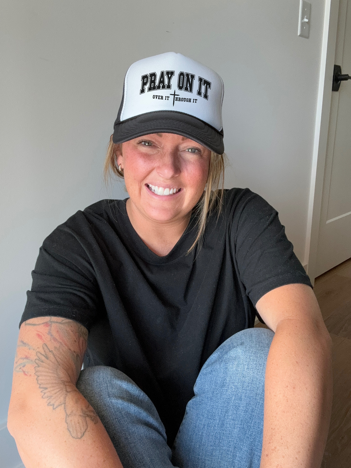 Pray On It Trucker Hat Bad Addiction