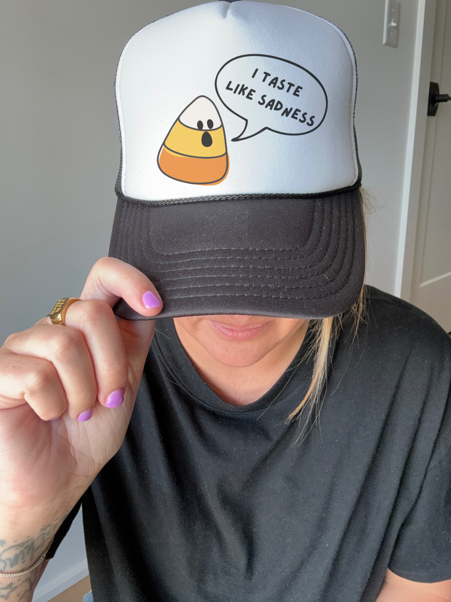 I Taste Like Sadness Trucker Hat Bad Addiction
