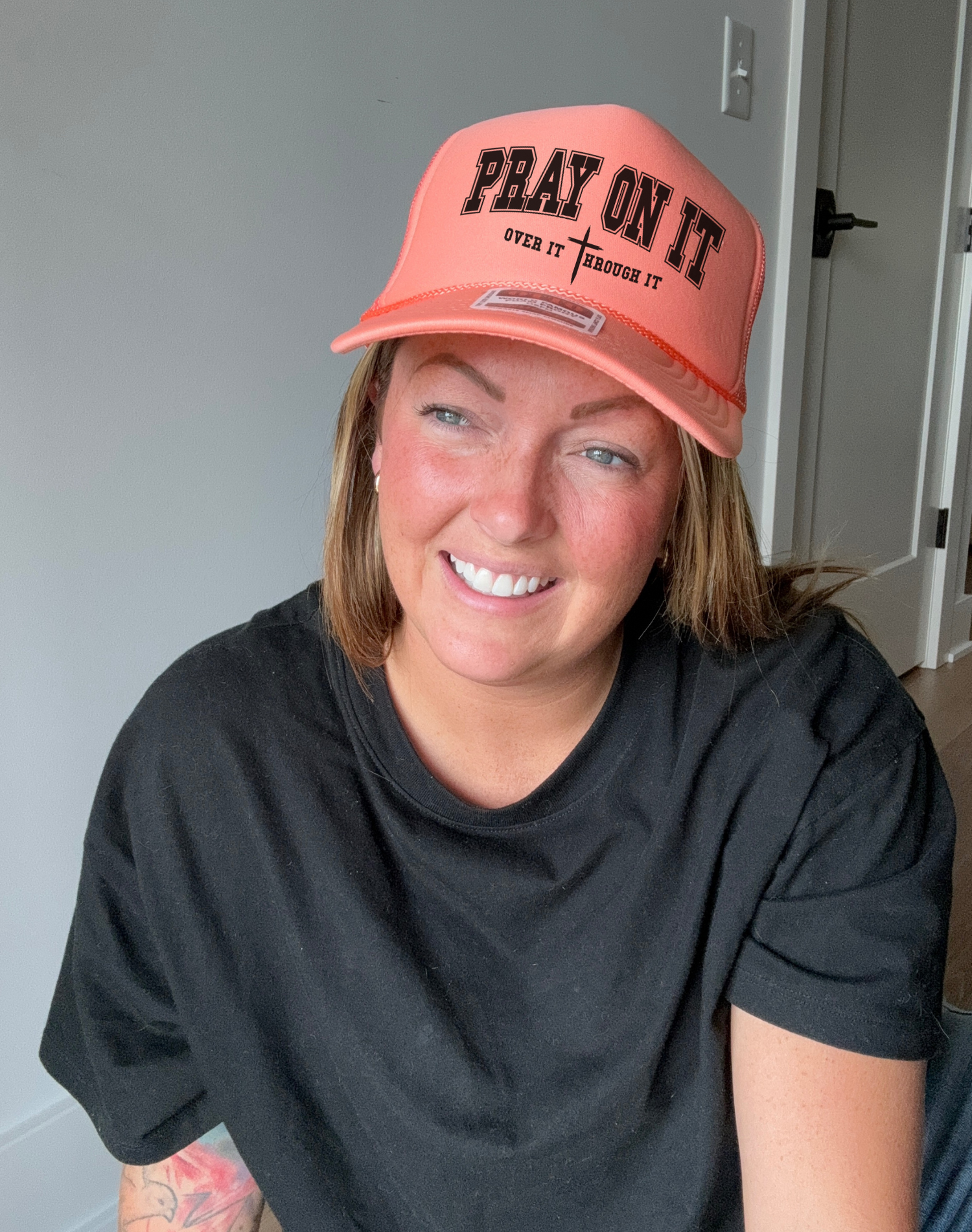 Pray On It Trucker Hat Bad Addiction