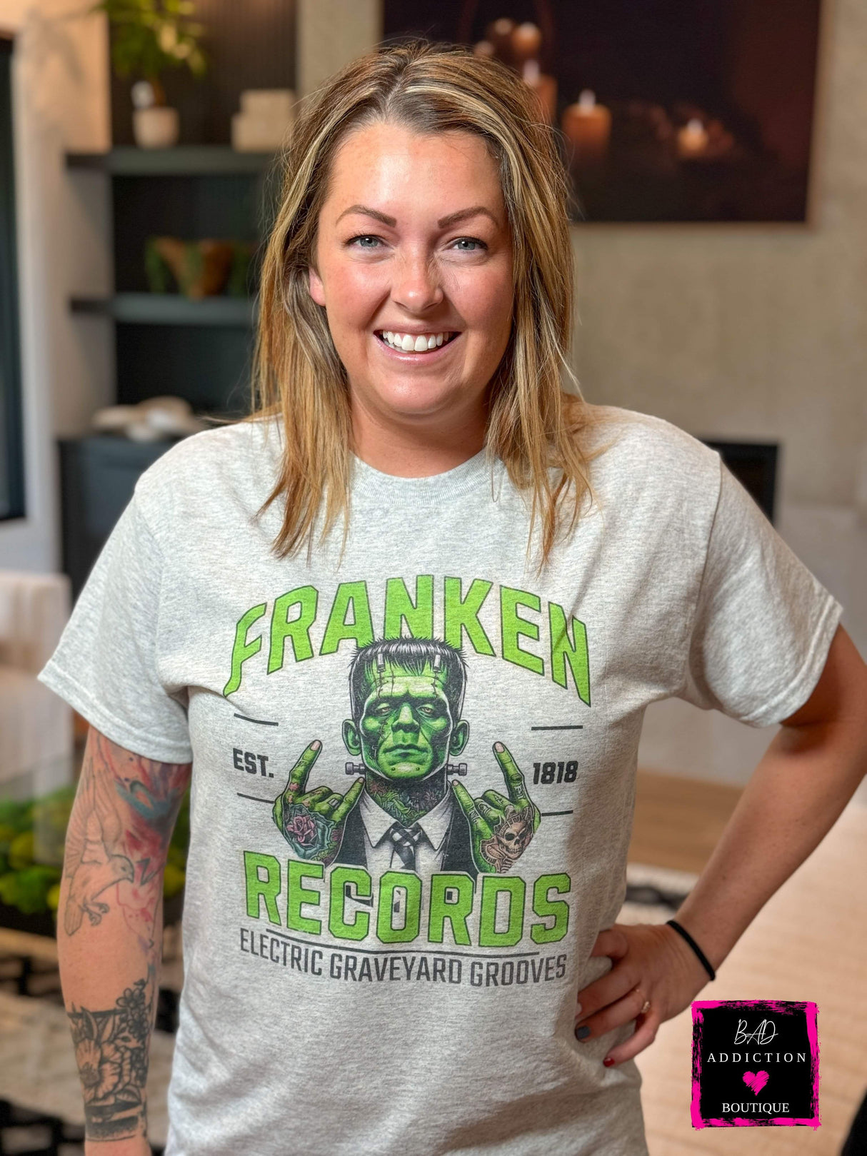 Franken Records Tee Bad Addiction