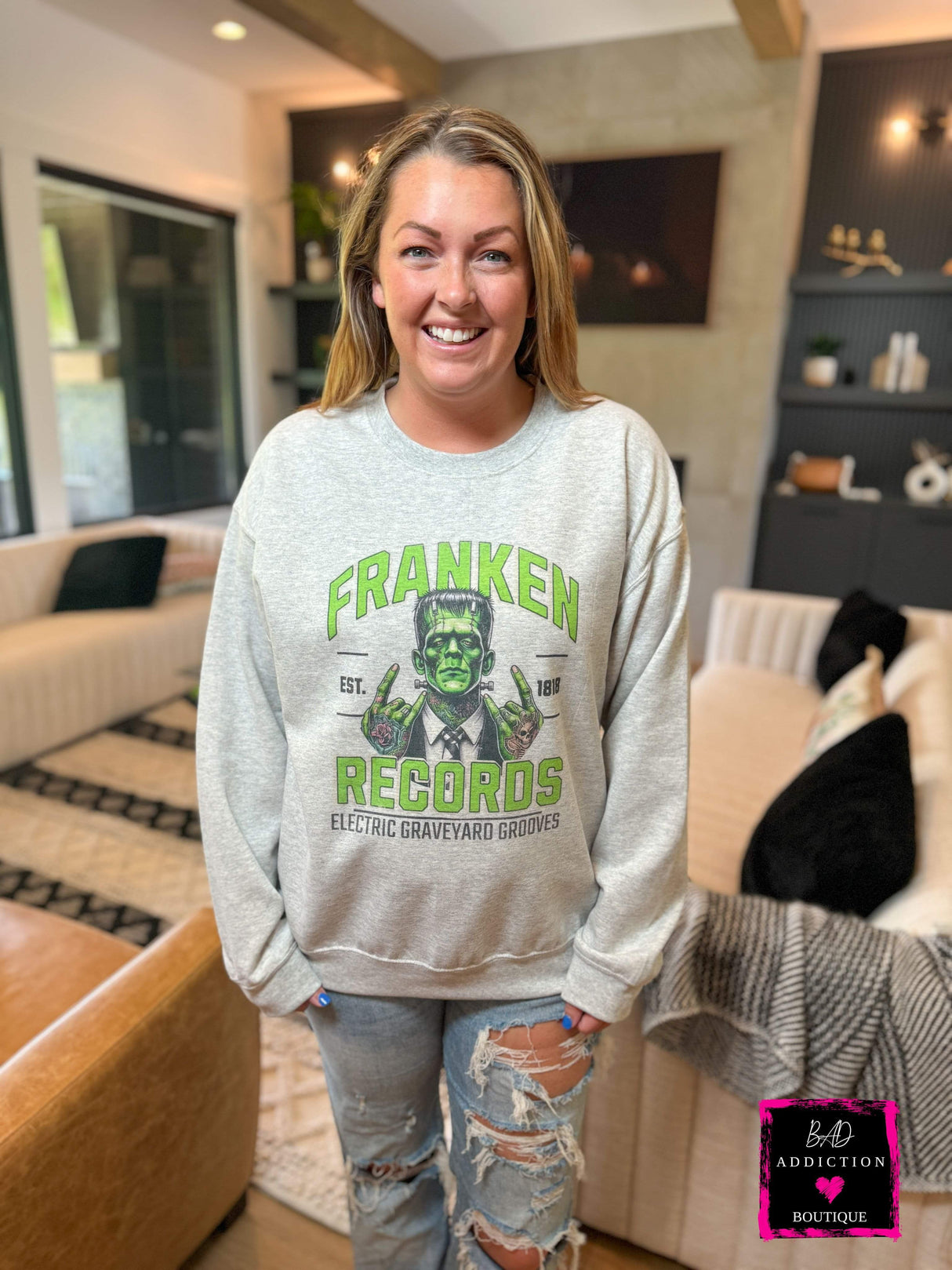 Franken Records Sweatshirt Bad Addiction