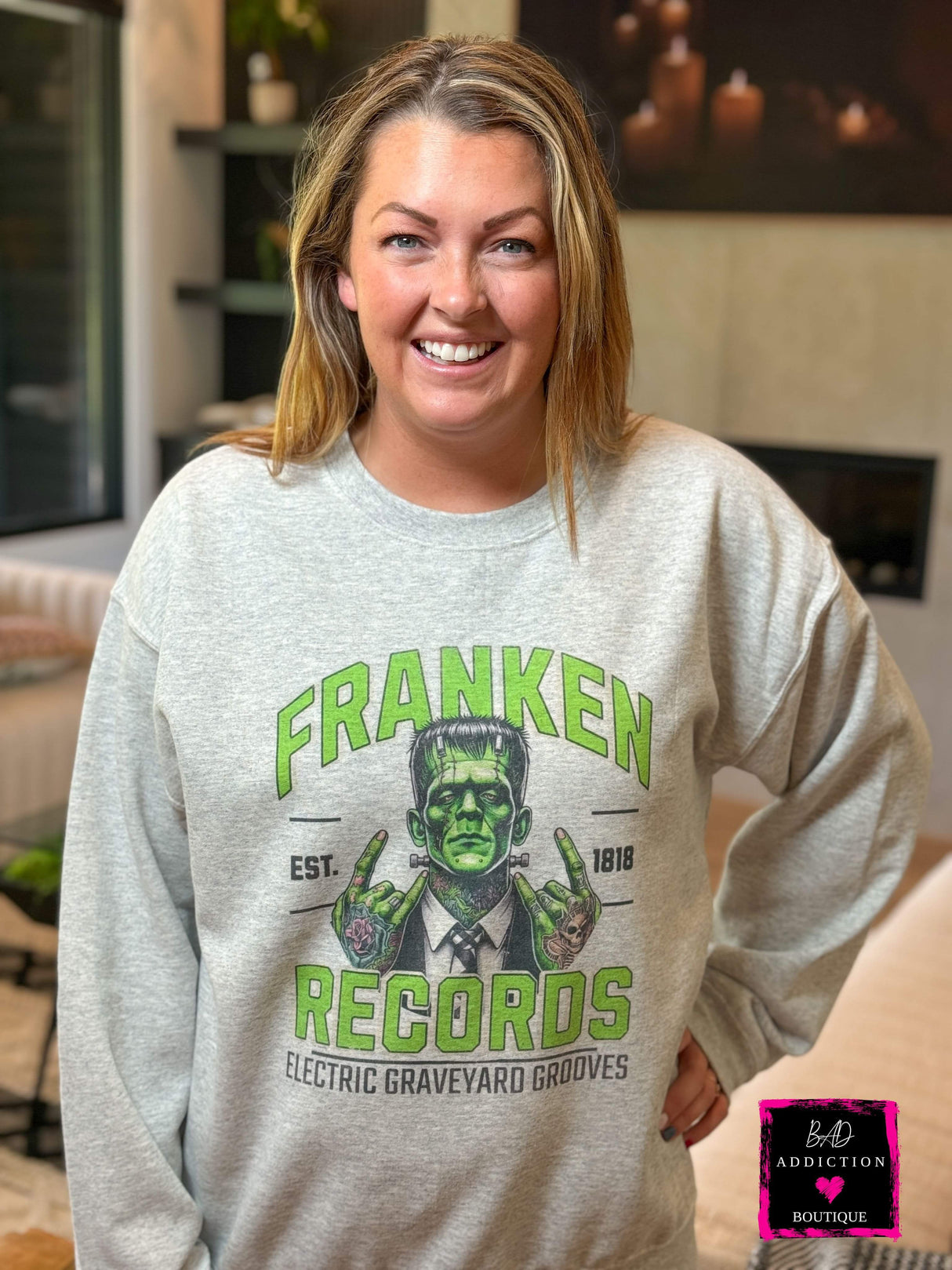 Franken Records Sweatshirt Bad Addiction