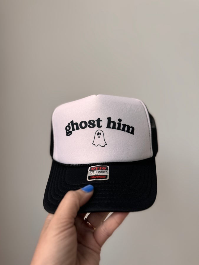 Ghost Him Trucker Hat Badaddictionboutique20