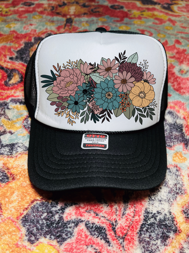 Floral Trucker Hat Bad Addiction
