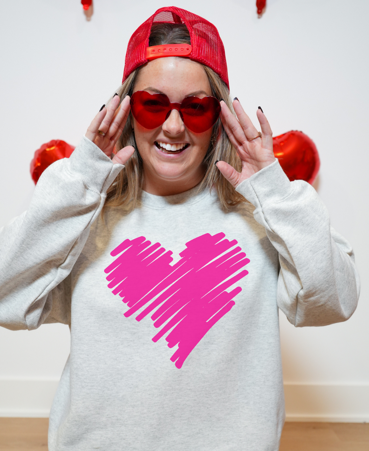 Bad Addiction Pink Heart Sweatshirt Bad Addiction
