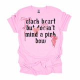 Black Heart Pink Bow Graphic Tee