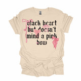 Black Heart Pink Bow Graphic Tee