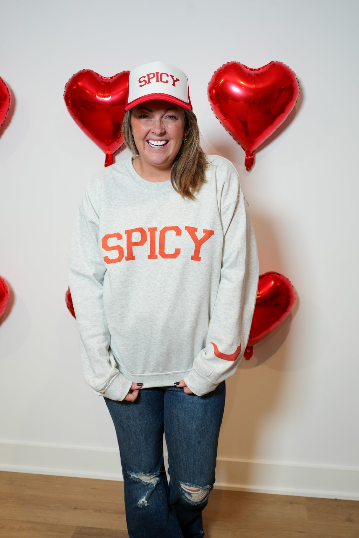 Spicy Sweatshirt With Chili Pepper Sleeve Bad Addiction