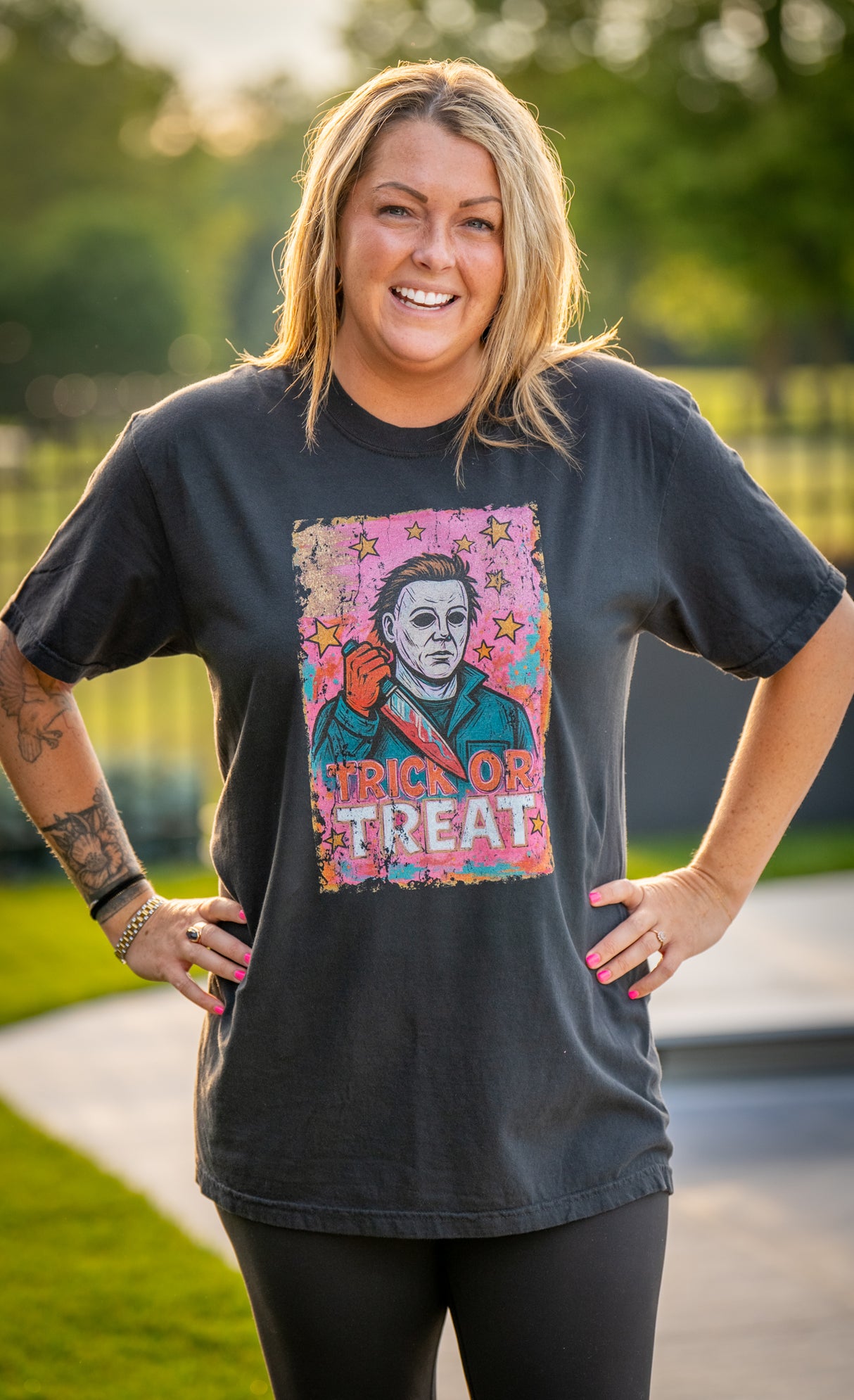 Girlie Trick or Treat Comfort Colors Tee