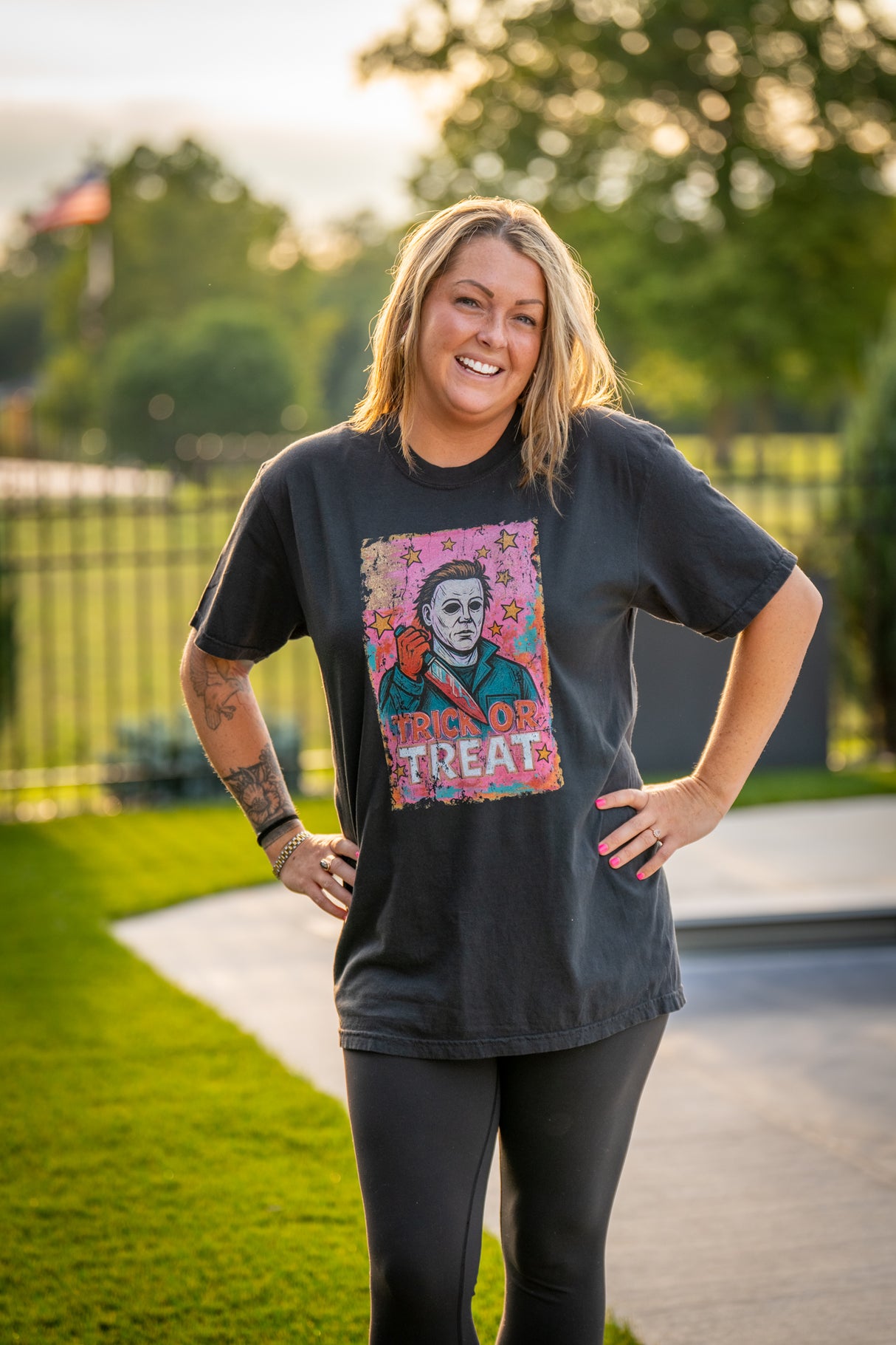 Girlie Trick or Treat Comfort Colors Tee