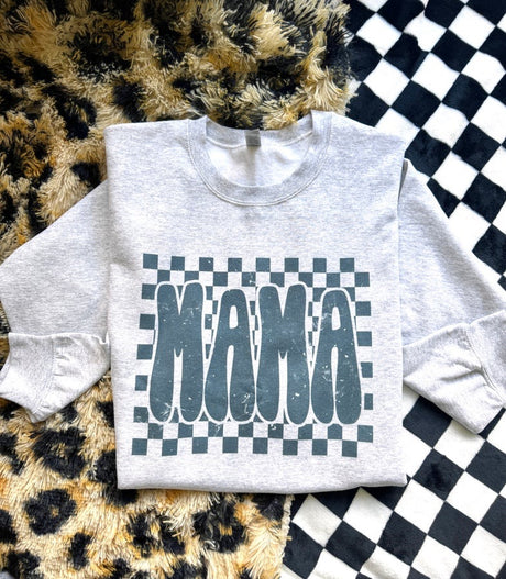 Checkered Mama Sweatshirt Bad Addiction