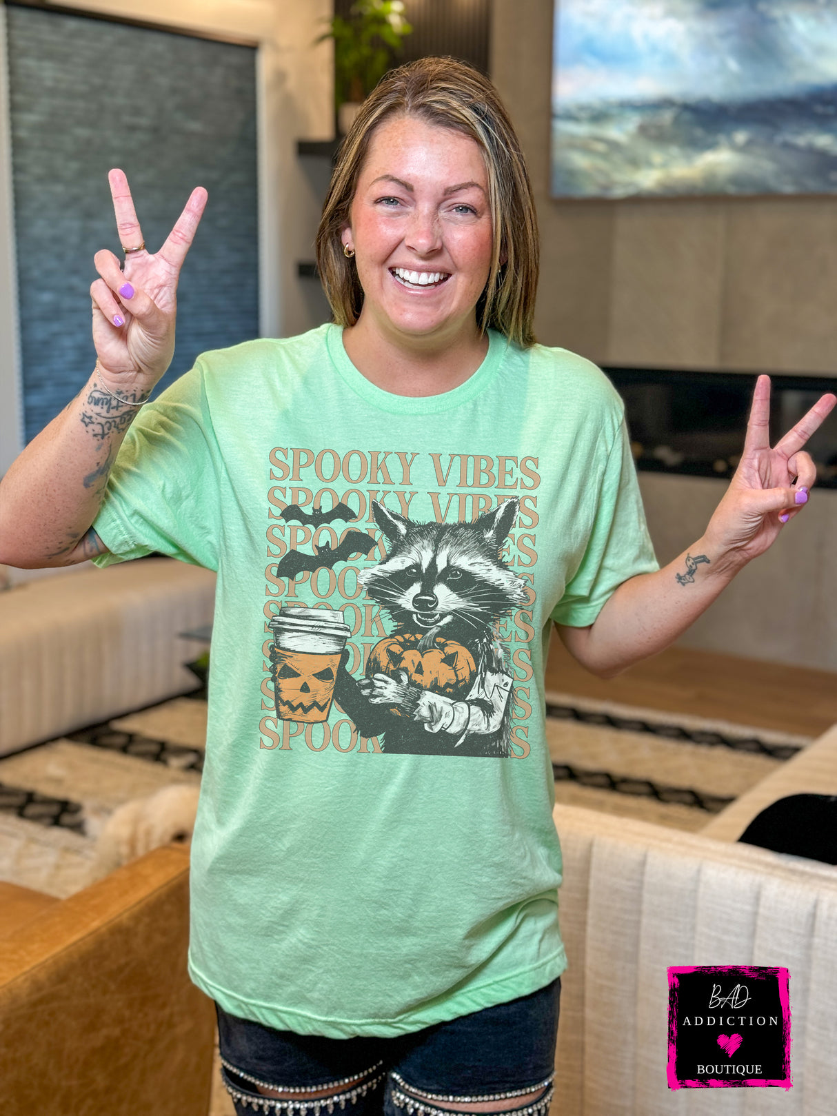 Spooky Vibes Raccoon Tee