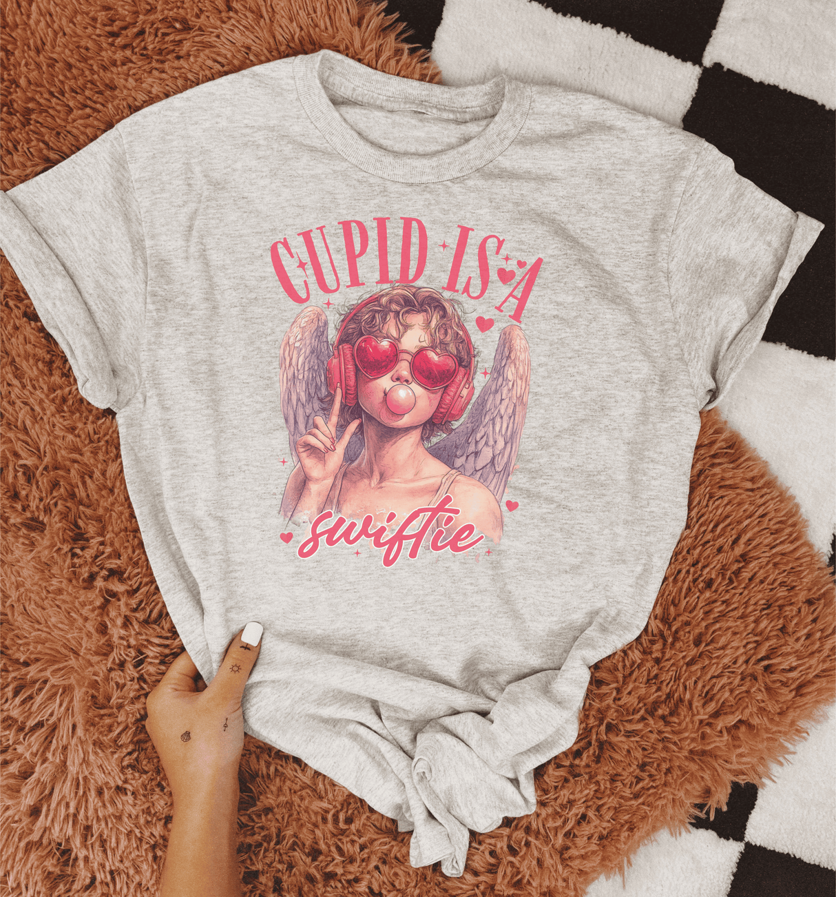 Cupid Is A Swiftie Ash Tee